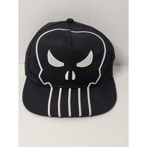 PUNISHER Cap Licensed Marvel Comics Big Skull Flat Bill White Outline CP